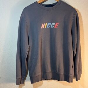 Nicce Men's Charcoal Crewneck Sweater